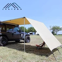 GRNTAMN  Roof Rack 4x4 Awning w/ 6.5' Front Extension, for Car/SUV/Truck - Khaki