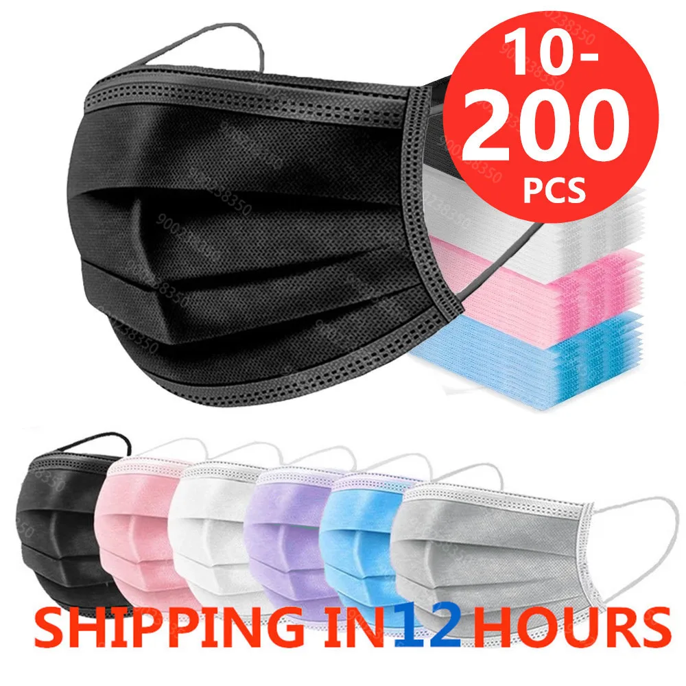 Маска Защитная одноразовая черная с фильтром 3 слоя 2-200 шт. | Безопасность и защита