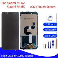 original for xiaomi mi 6x mi6x display lcd touch screen digitizer for xiaomi mi a2 mia2 phone parts lcd with frame