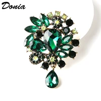 donia jewelry korean fashion personality big glass brooch womens coat accessories wild high end scarf pin gift