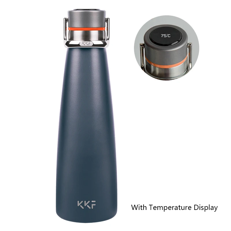 Smart Version Gray Новое обновление Xiaomi KKF умный термос дисплей температуры Вакуумная бутылка 24 h вакуумная фляга 475 мл туристическая кружка чашка из нержавеющей стали - Цвет: Smart Version Gray