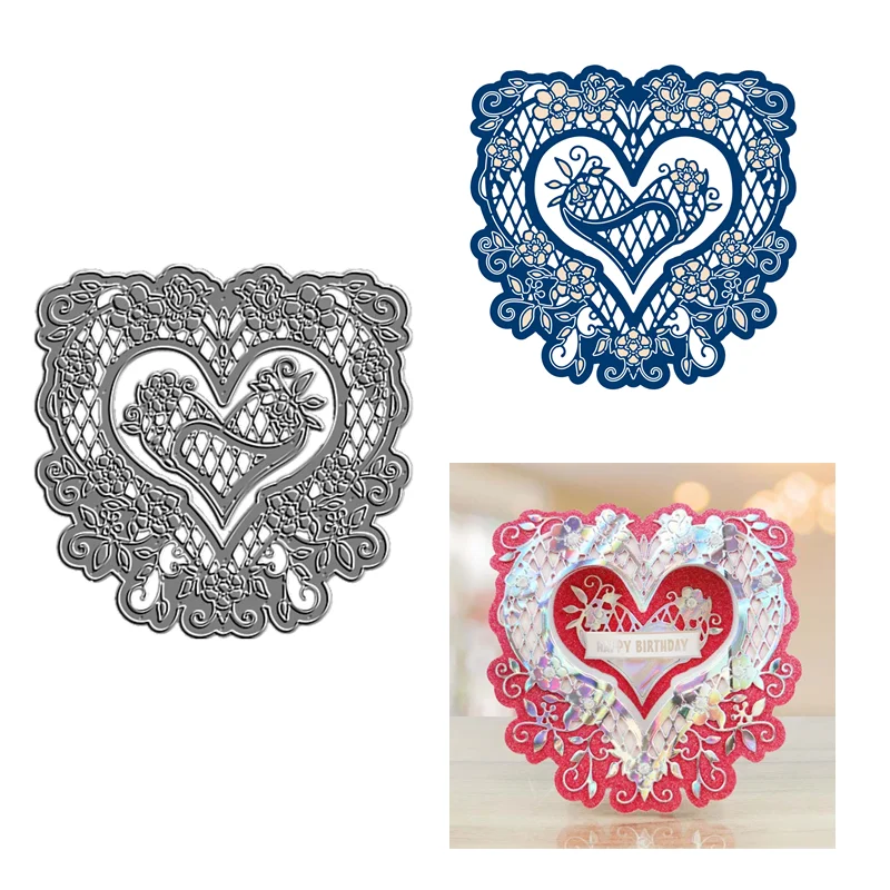 

Металлические высечки для бумаги, скрапбукинга, кружевная крышка в форме сердца