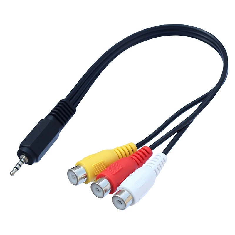 Аудио/видео AV адаптер 2 5 мм до 3RCA мама кабель для сетевого медиаплеера 0 м |