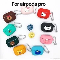 Силиконовый чехол с мультипликационными airpods чехол Обложка с брелок для apple airpods протектор чехол