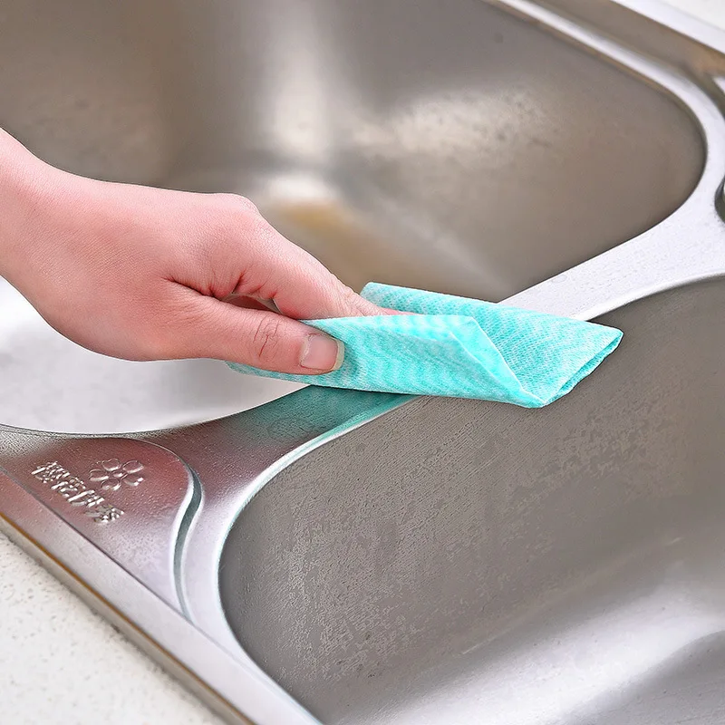 

Disposable Kitchen Cleaning Cloth Non-woven Fabric Removable Dish Cloth Scouring Pad