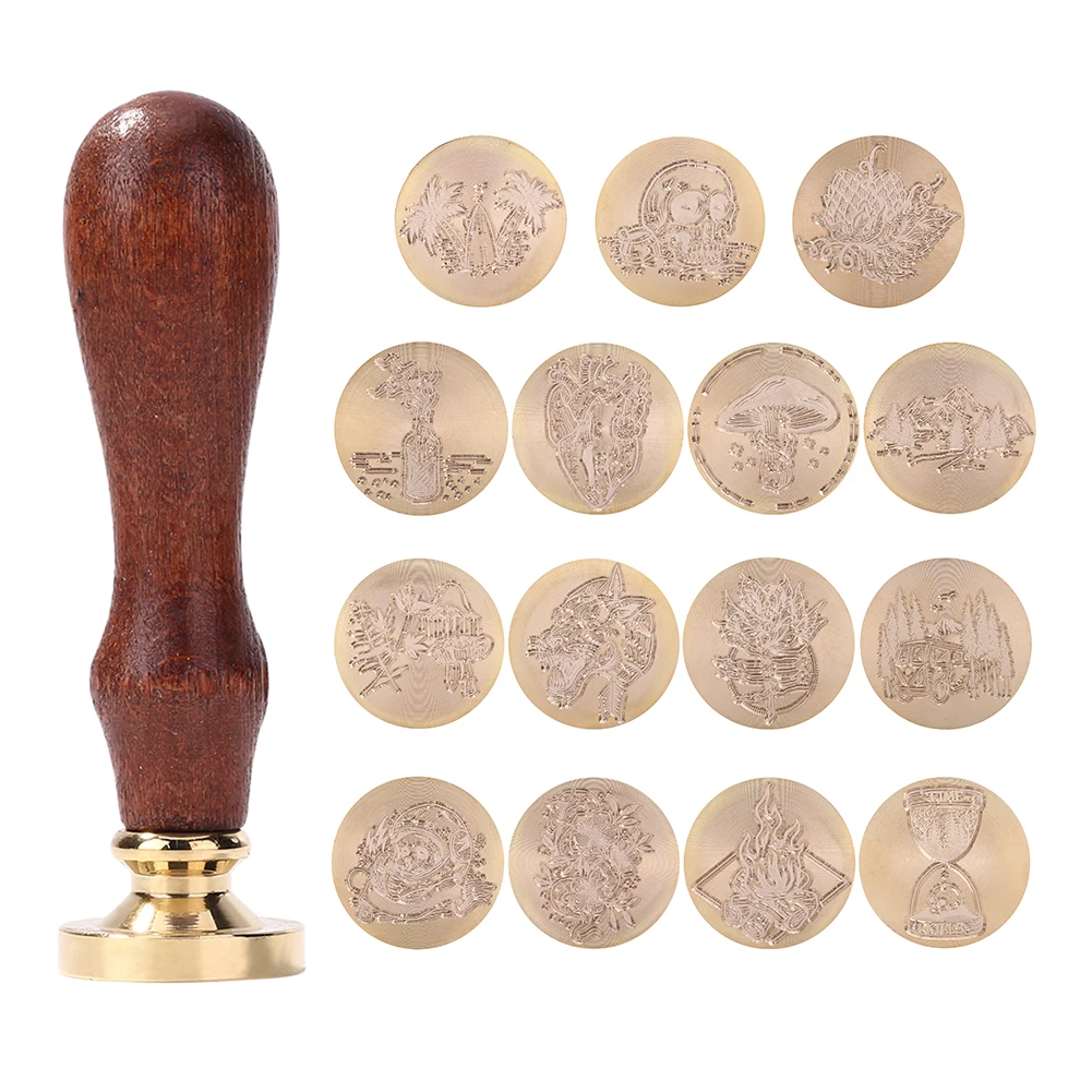 

Retro Wood Stamp Head Sealing Wax Seal Replace Copper Head Hobby Decor Seal Post Decorative Antique Stamp Craft Tools Gifts