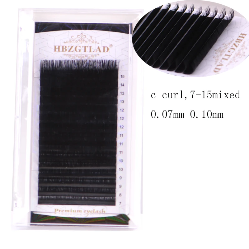 

NEW high quality all size 16rows/tray 7-15mm mix individual mink eyelashes extension russian volume eyelashes extension supplies