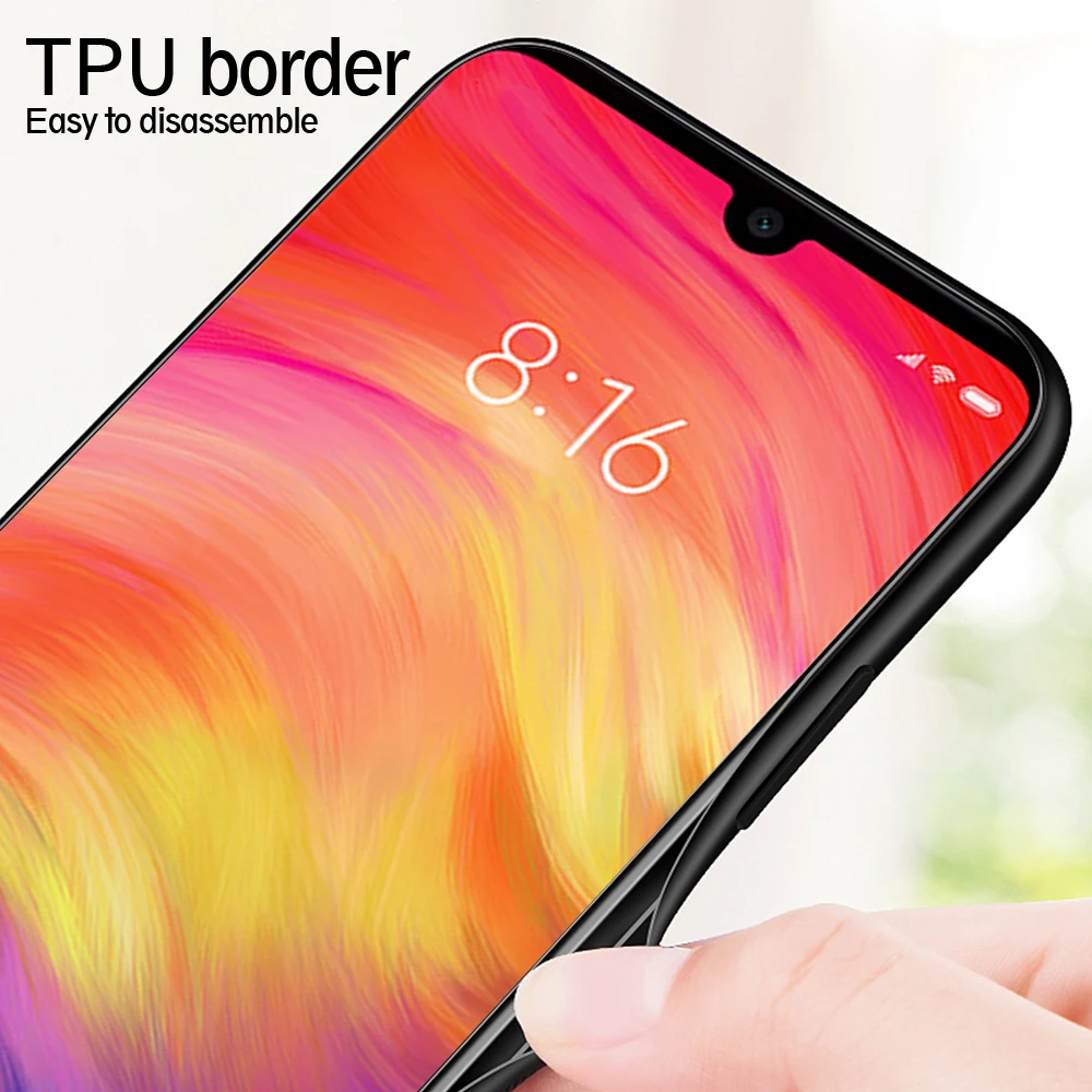 Модный чехол из закаленного стекла для Xaiomi Redmi Note 7 6 5 Pro 7A K20 Xiaomi MiA3 Lite CC9E CC9 Mi9 Mi9se Mi9T |