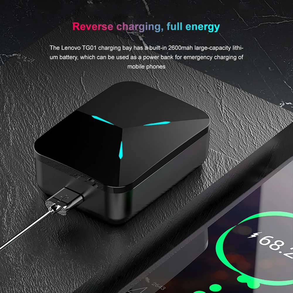 

Original Lenovo TG01 Wireless Bluetooth Earphones Noise Reduction In-Ear Game Low Latency Sports Headset For For Android/IOS