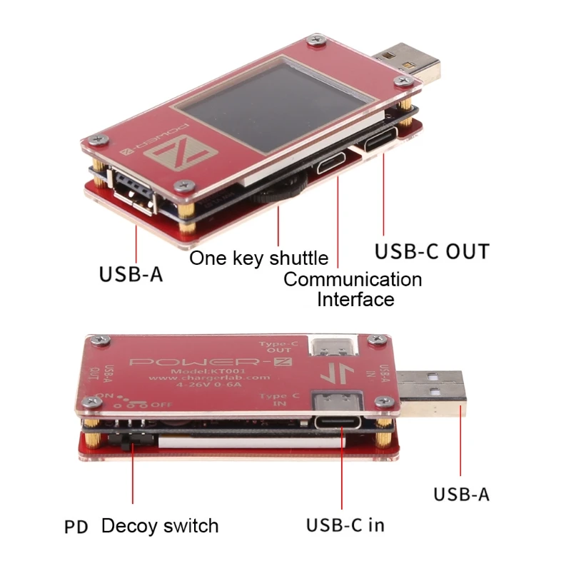 

YK001-USB PD high-precision fast charge data cable charging head detection voltage and current tester multimeter