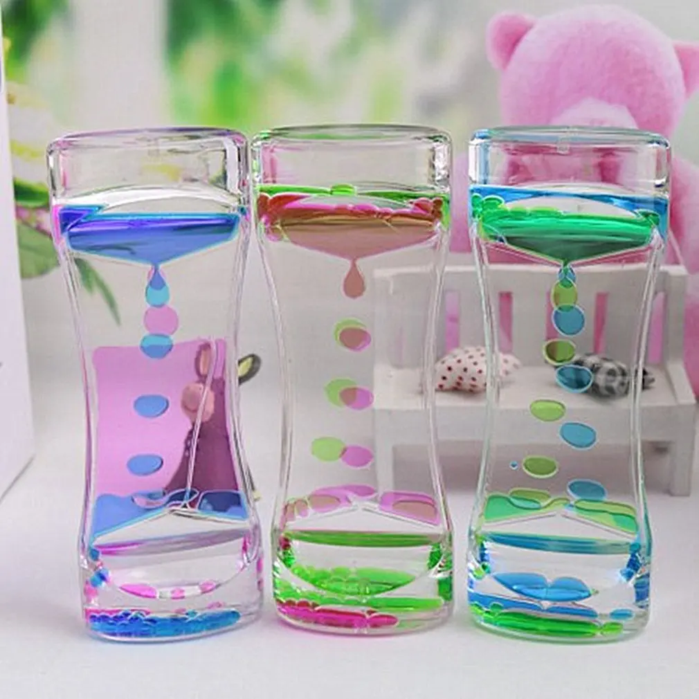 

Drip Oil Acrylic Hourglass Desktop Colored Decoration Liquid Motion Bubble Hourglass Liquid Floating Oil Hourglass Gifts Toys