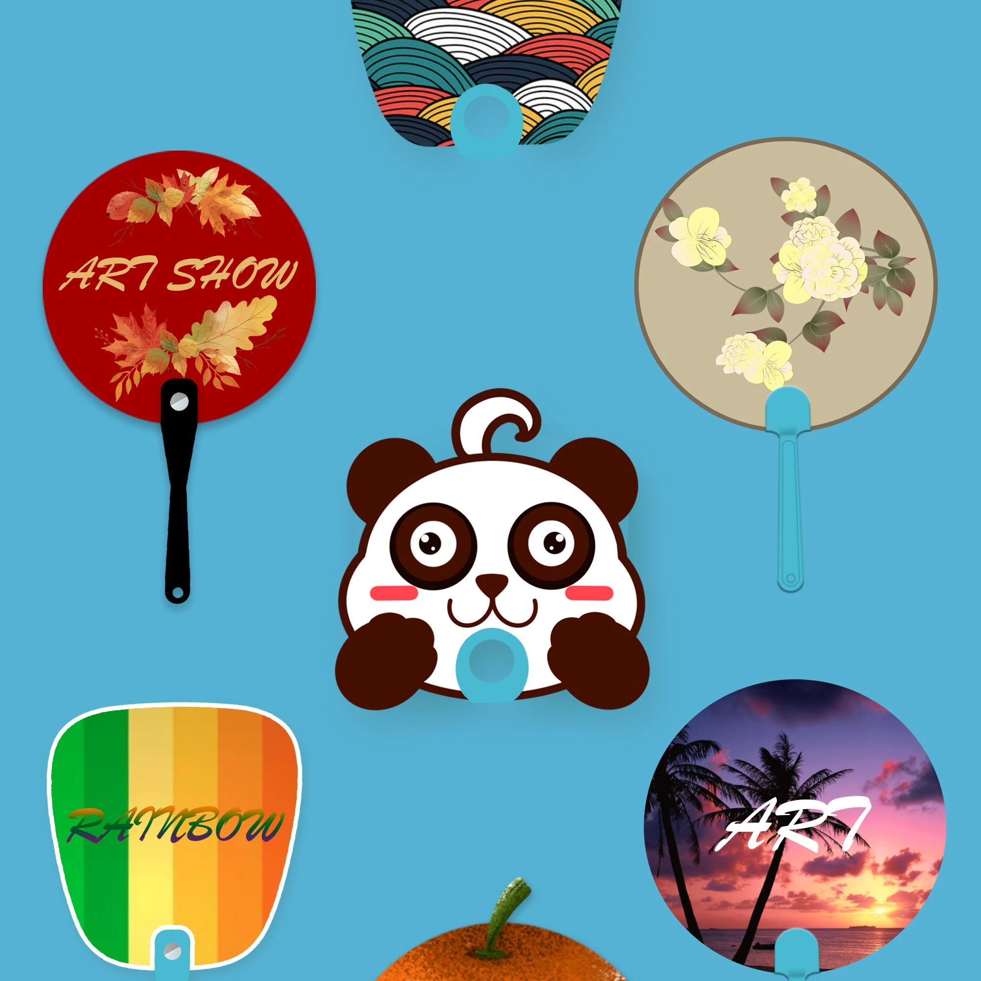 Веер PP пластиковый Ручной индивидуальная форма и дизайн DIY летний вентилятор для