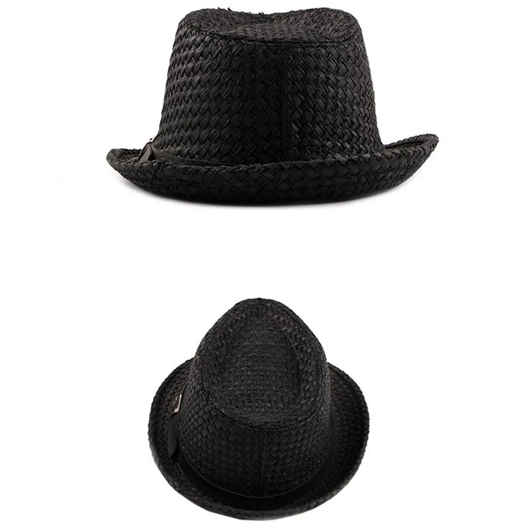 

Handmade Unisex Natural Summer SisalHat for Men Women Wide Brim Sun Hat Trilby Fedora Straw Genuine Havana Retro Beach Jazz Cap