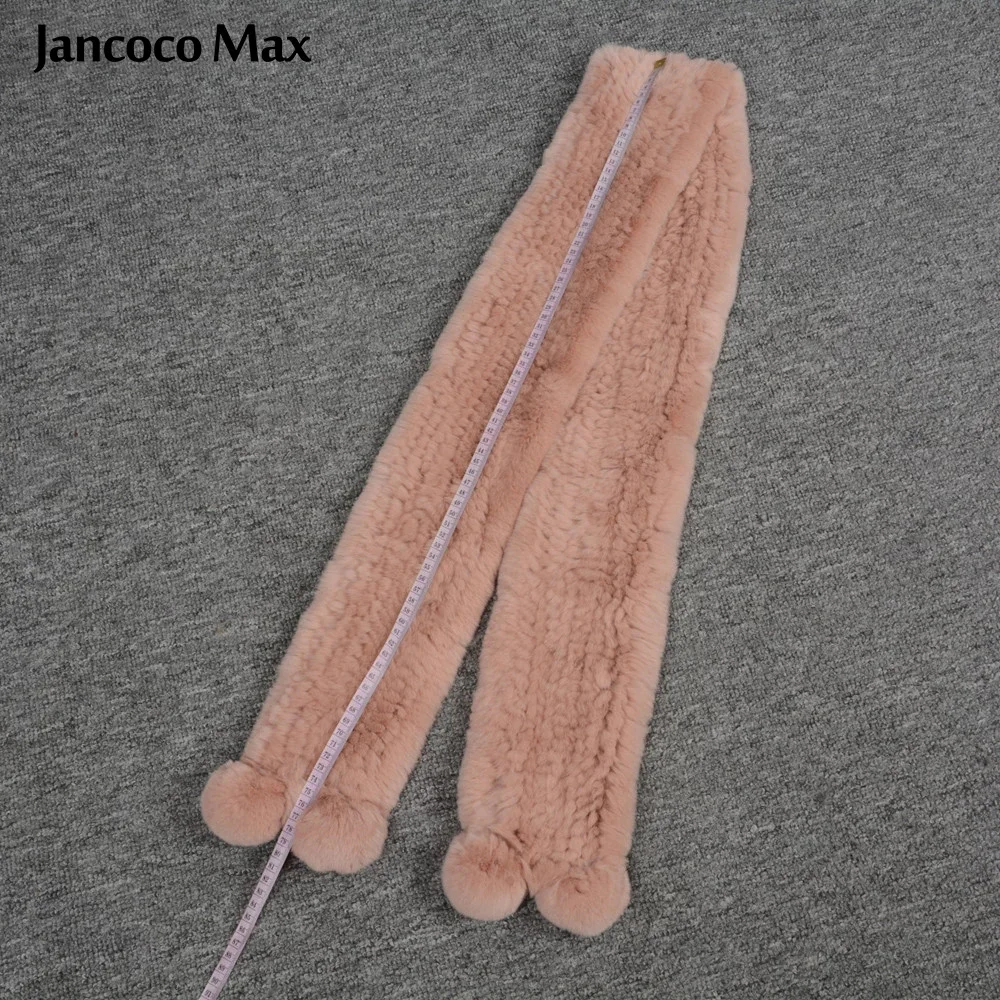 Jancoco Max настоящий шарф из меха кролика Рекс женская мода Стиль Длинные Глушитель
