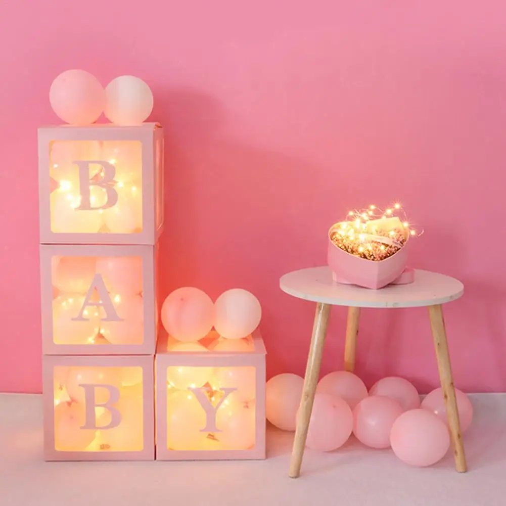 4 шт Алфавит прозрачная упаковочная коробка Свадебный шар Свадьба День Рождения