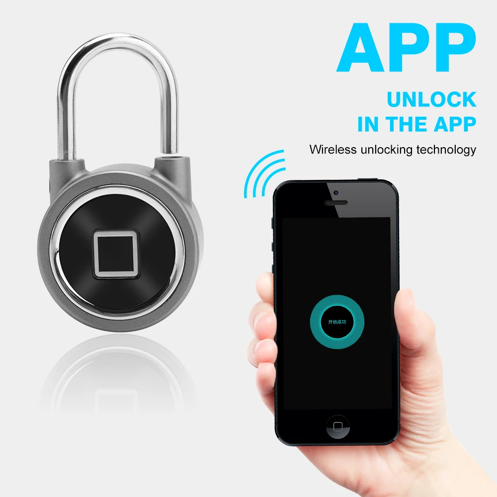 Смарт-замок без ключа, отпечаток пальца, Bluetooth, приложение, разблокировка, водонепроницаемый электронный дверной замок, USB Перезаряжаемый, Противоугонный замок безопасности
