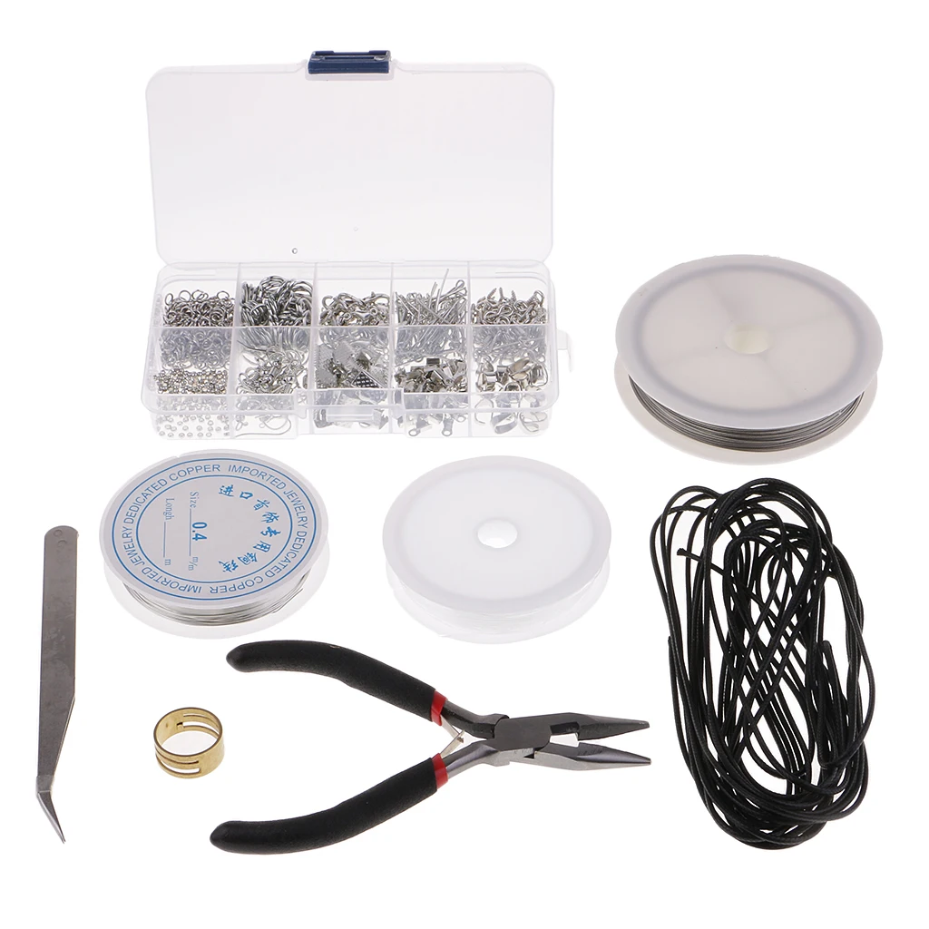 

BRACELET JEWELLERY MAKING STARTER KIT,FINDINGS SET TOOL KIT ACCESSORIES BOX