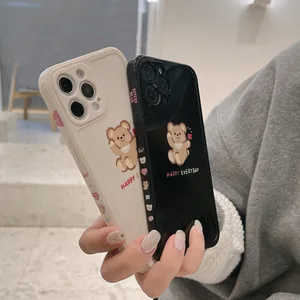 retro kawaii plush anime bear japanese phone case for iphone 13 12 11 pro max xr xs max 7 8 plus x 7plus case cute soft cover free global shipping