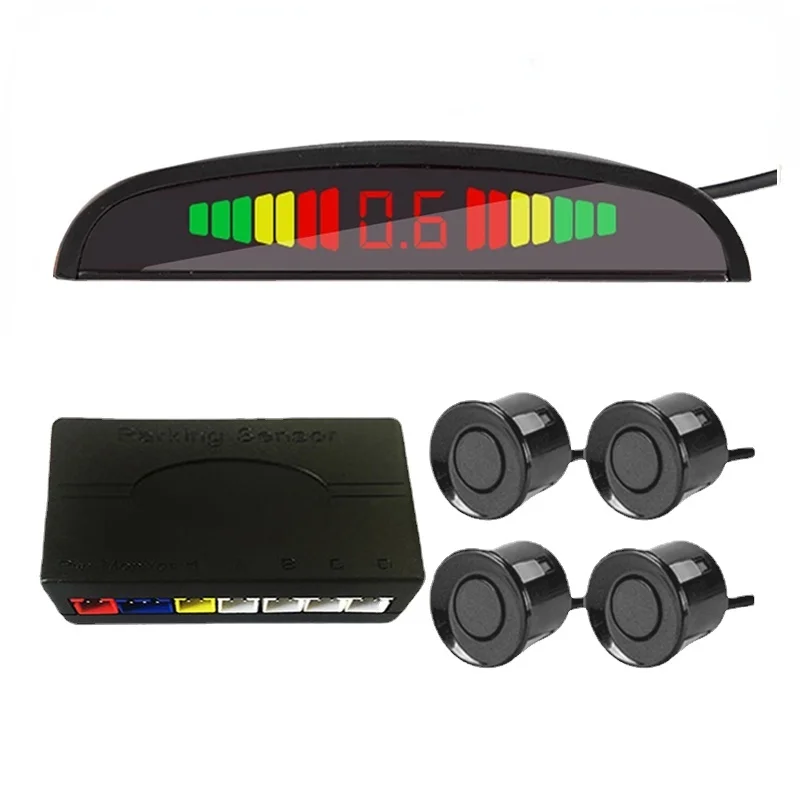 

Universal Parking Sensor Auto Car Detector LED Display Reverse Back Up Radar Monitor System 4 Parking Radar Sensors