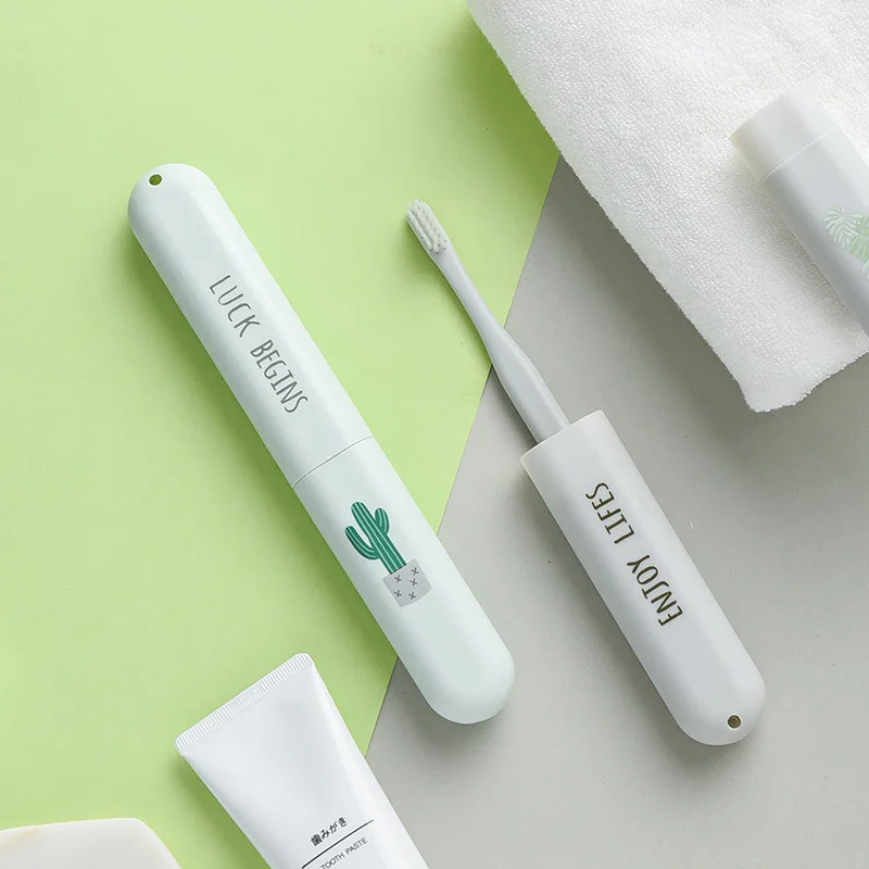 Реативная портативная Бытовая уличная дорожная зубная щетка с трубкой для