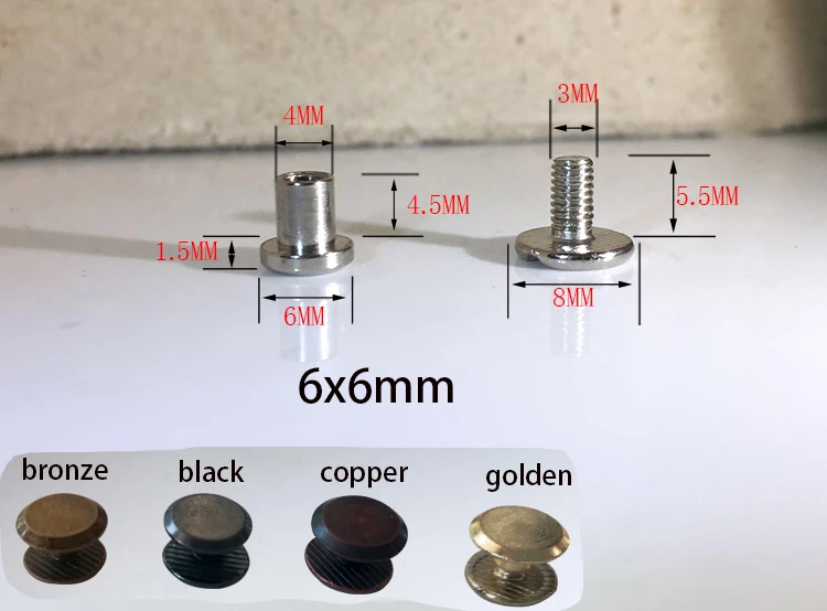 6x6mm Винты с зажимом DIY, винты ручной работы. Винтовка цвет - Цвет: 6x6mm