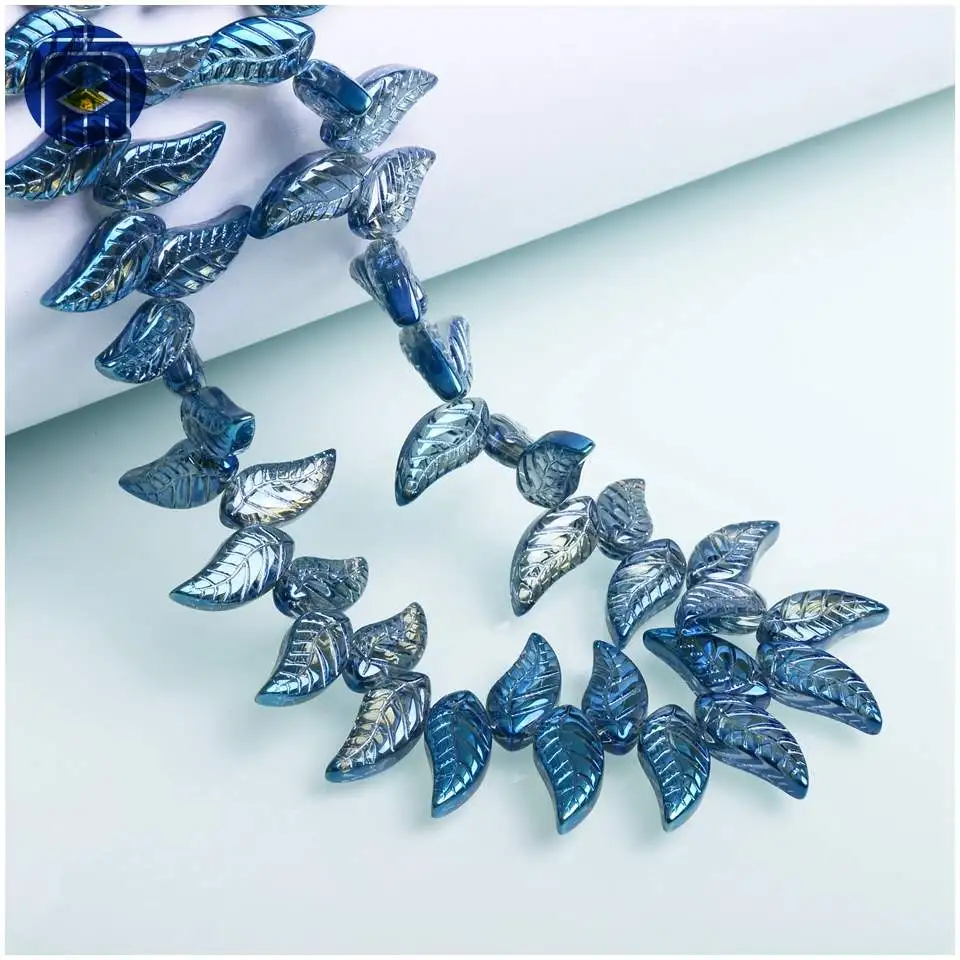 Бусины в форме листа 8x18 мм 30 шт. красочные лампворк крылья бусины для