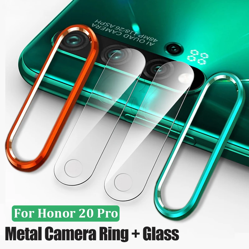 Закаленное стекло для Huawei P40Lite Honor 20 Pro Nova 5i 5T металлическое кольцо объектив камеры