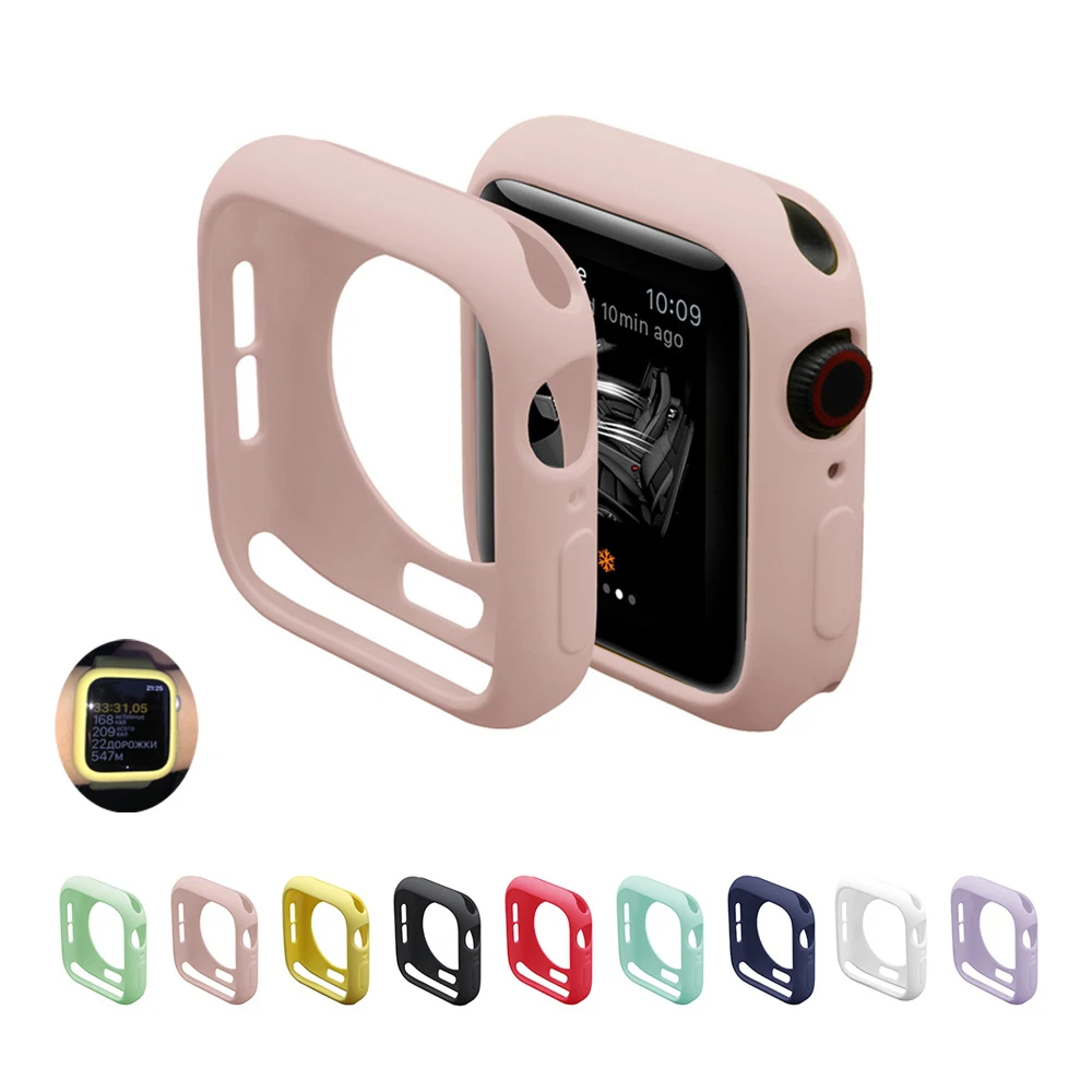 Чехол для Apple Watch 5 4 band 44 мм 40 силиконовый чехол iwatch 3 2 1 42 38 ударопрочный