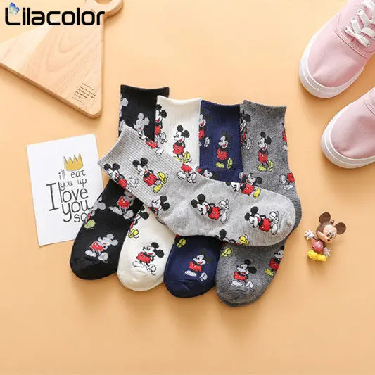 Женские носки с героями мультфильмов хлопковые Harajuku женские милые унисекс для
