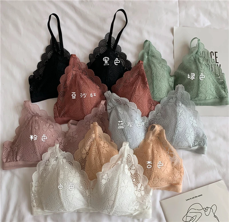 Бюстгальтер кружевной бесшовный с глубоким V образным вырезом во французском