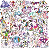 50 100PCS Kawaii Unicorn Cartoon Animal Graffiti Stickers Laptop Guitar Luggage Phone Office Water Bottle Sticker Decal Kid Toy