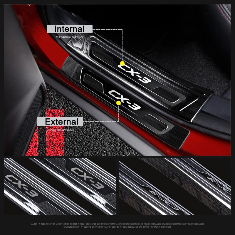 Накладка на порог двери Добро пожаловать наклейки педаль порога для Mazda CX3 CX-3 2016