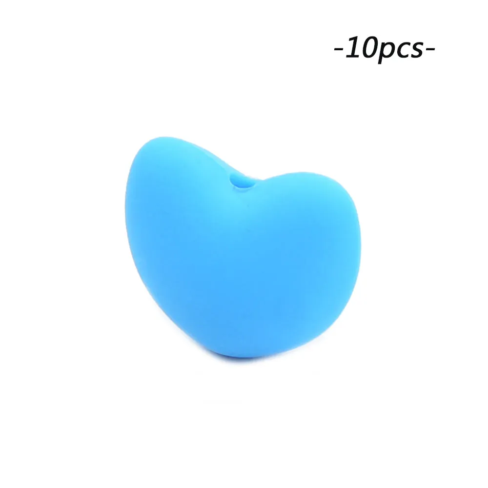 deep skyblue LOFCA 10 шт Силиконовая соска бисер ребенок прорезывание зубов игрушки жевательные Новорожденные кормящие Прорезыватели бусины прорезывание зубов ожерелье аксессуары - Цвет: deep skyblue