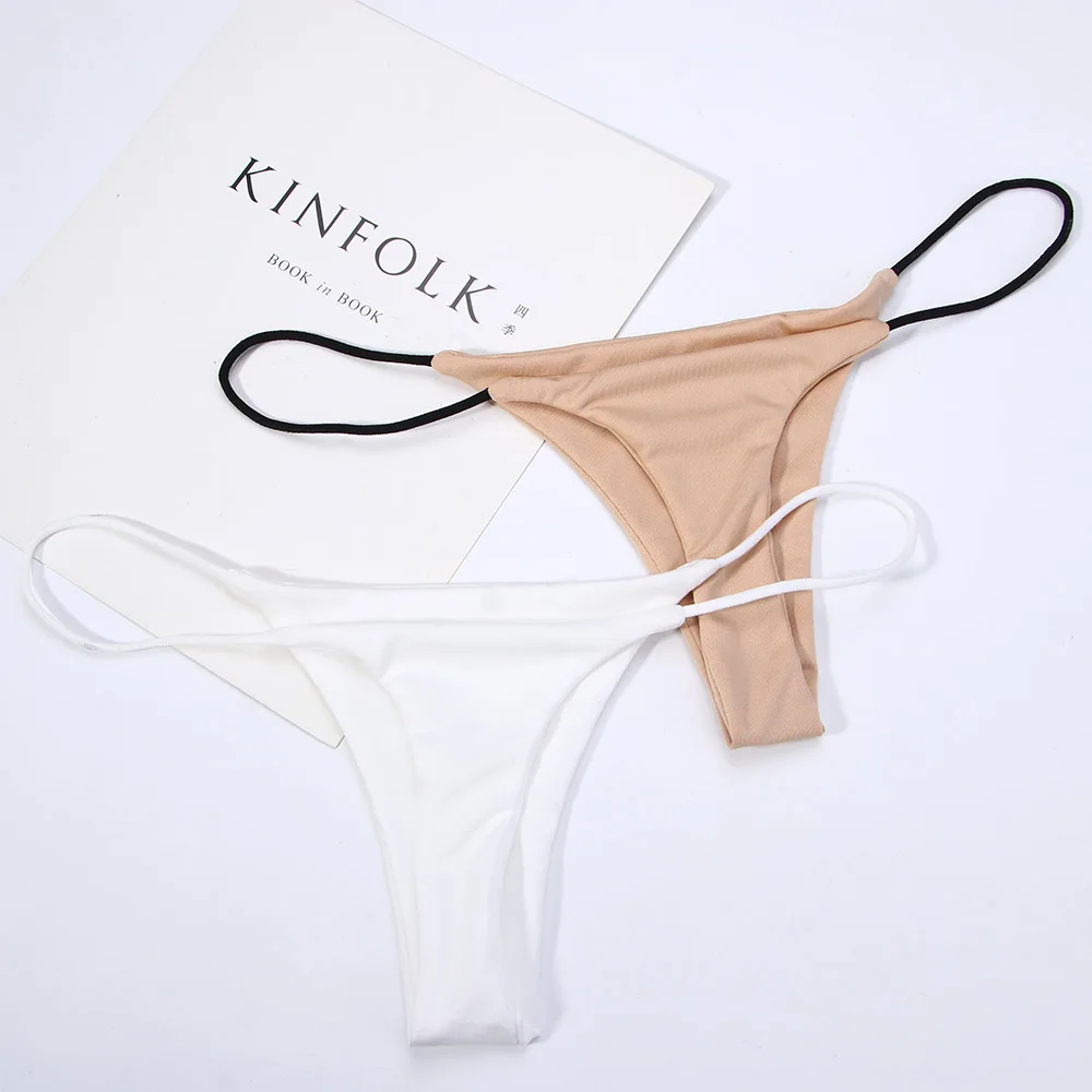 

Thin Strap Women Thongs G Strings Low Rise Sexy Female Tanga Bandage Cotton Bikini Underwear Briefs S-XL Solid Color Panties
