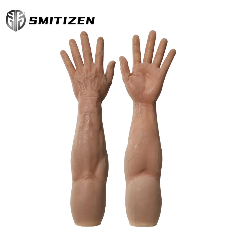 

SMITIZEN Realistic Silicone Male Gloves For Man Muscular Arms Lifelike Male Hand Glove Cosplay Artificial Skin Fake Hands Party