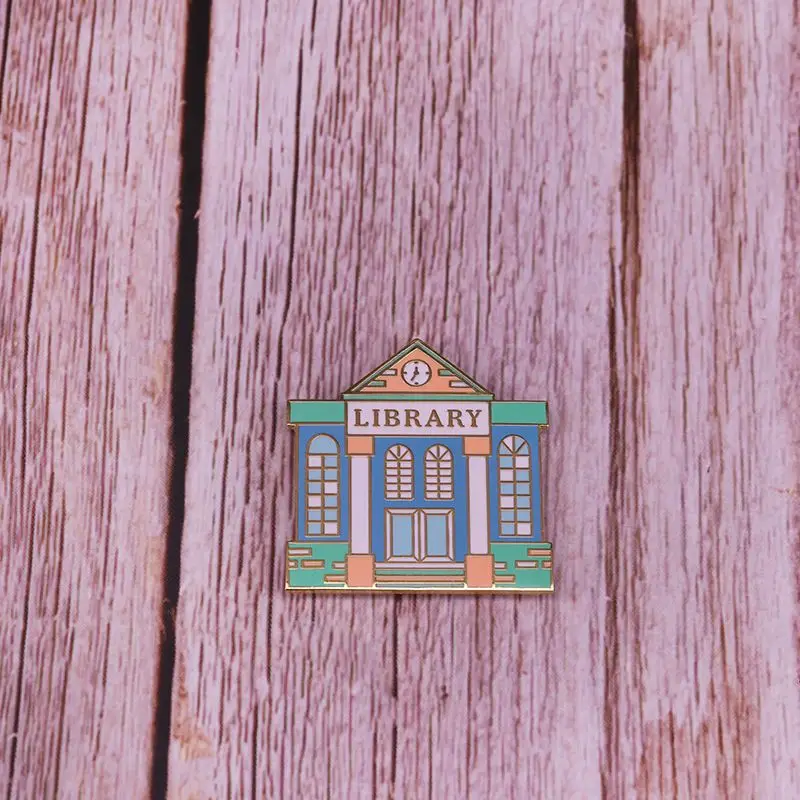 

Library Hard Enamel Pin Lapel Pins Metal Badge Women's Accessories 2020 Novelty Cartoon Fashion Backpack Hat Unique Jewelry Gift