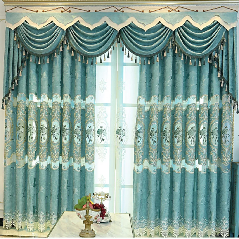 

Custom Chenille Embroidered Curtains for Living Room Bedroom Windows Screen Factory Direct European Blackout Curtains
