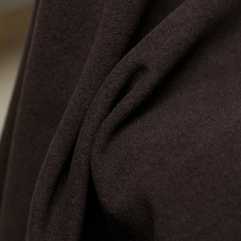 Кофейная ткань мягкая шерстяная 100% шерсти Женская Осенняя куртка пальто швейная