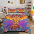 Комплект постельного белья этнический в стиле бохо с изображением слона, пододеяльник хиппи, психоделические цвета, королева, Кинг, богемный, индийский домашний текстиль