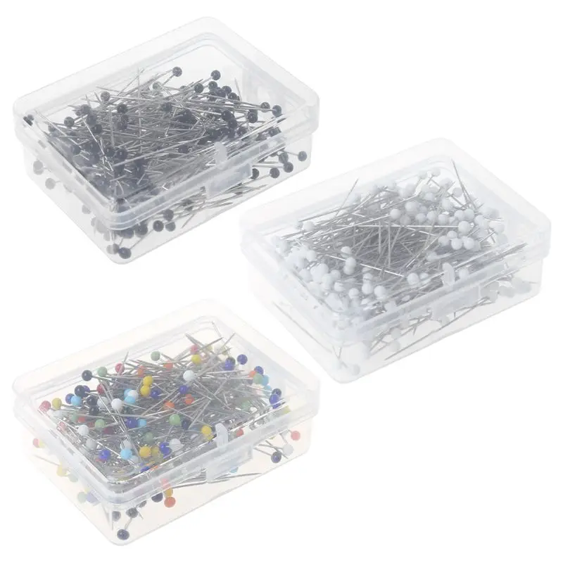 

250 шт. круглые стеклянные булавки с шариковой головкой для рукоделия, Стёганые школьные и офисные канцелярские принадлежности