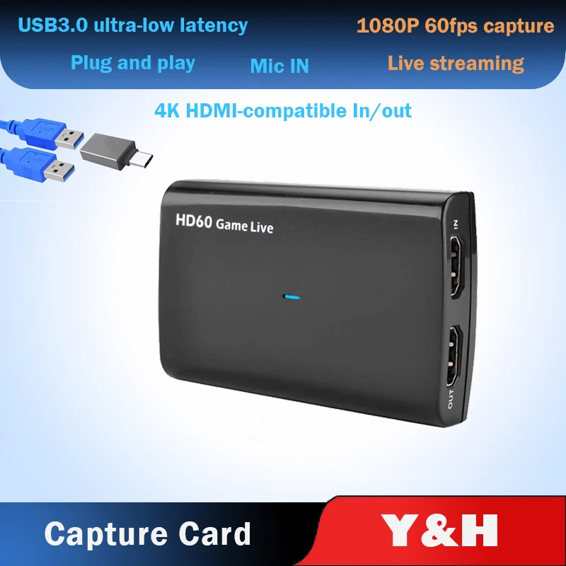 4K 30HZ Loop Out HDMI совместимый с USB 3 0 1080P 60FPS захват видеозахвата для XBOX PS4 игровой камеры