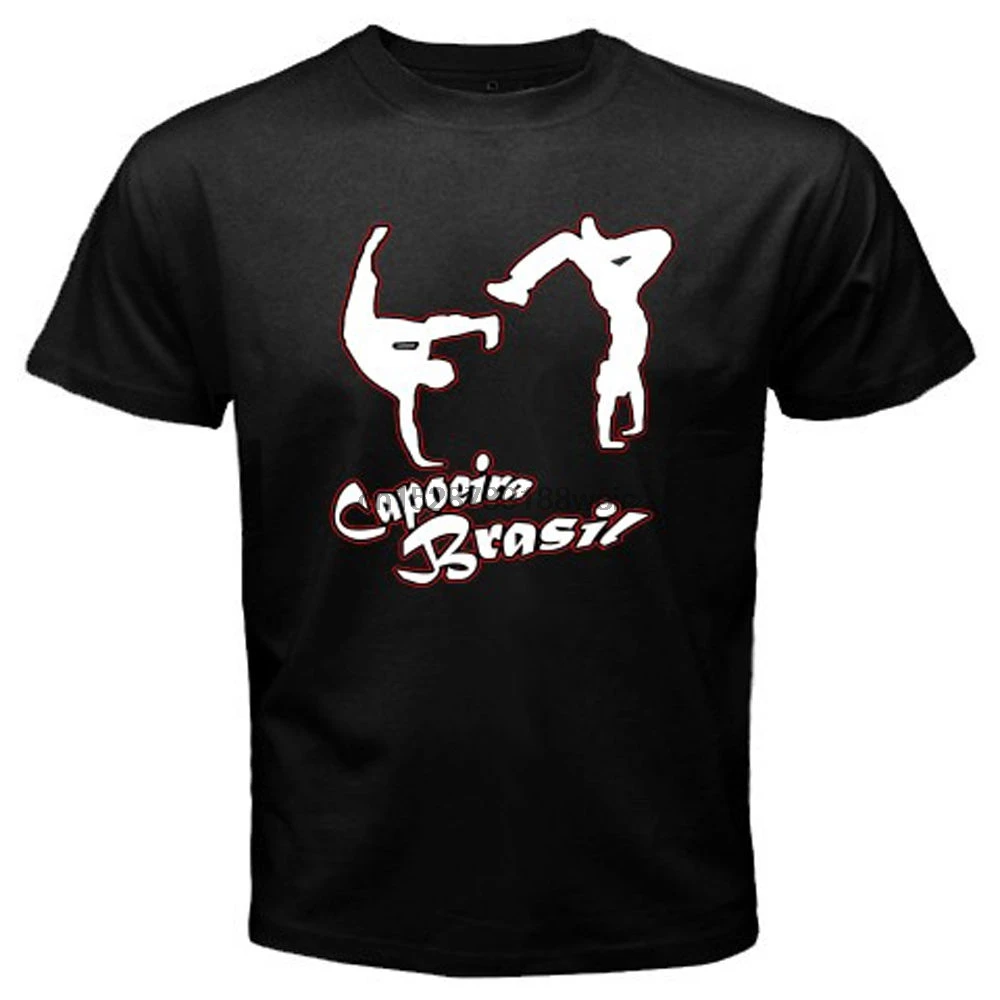 Новинка Capoeira бразильская танцевальная музыка боевое искусство MenBlack Футболка