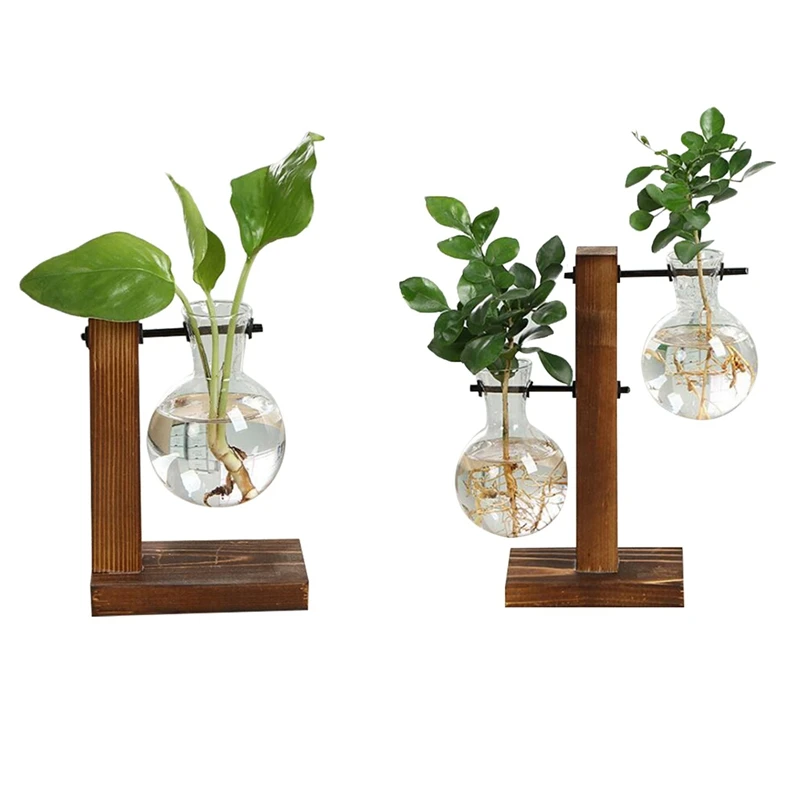 Винтажный стиль стеклянный Настольный растительный бонсай цветок