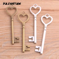4pcs 3171mm two color big heart key charms pendants handmade decoration vintage for diy jewelry making findings