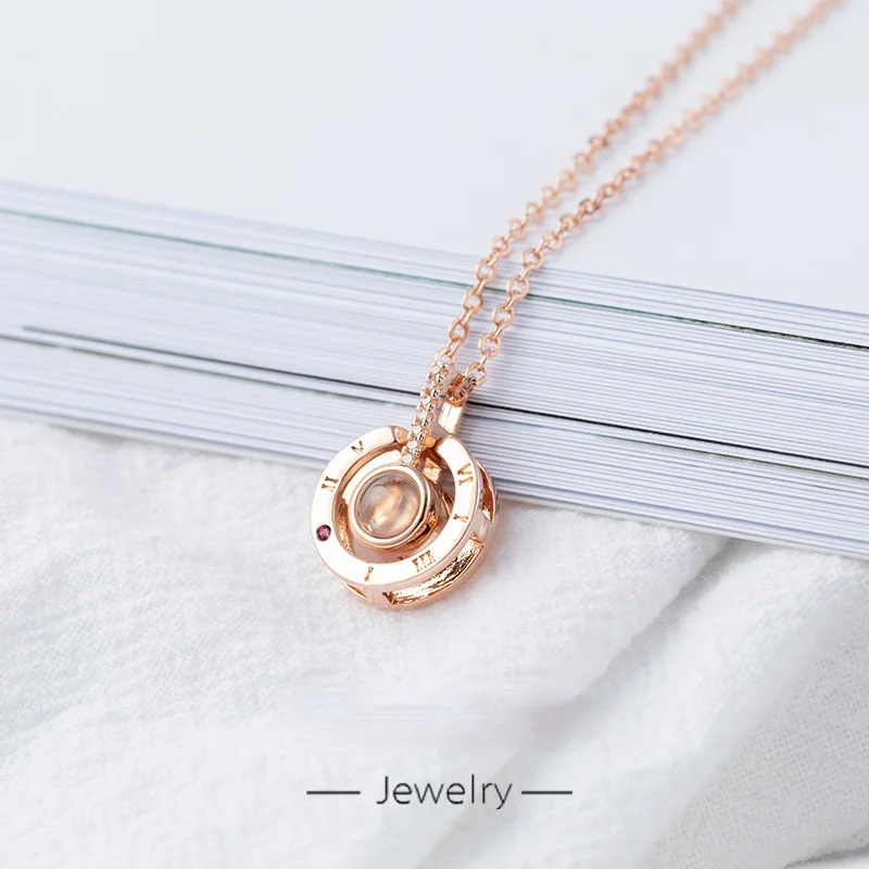 

Jewelry with Projected Sterling Silver Necklace Valentine's Day Gift Jewelry Pendant Chain Crystals