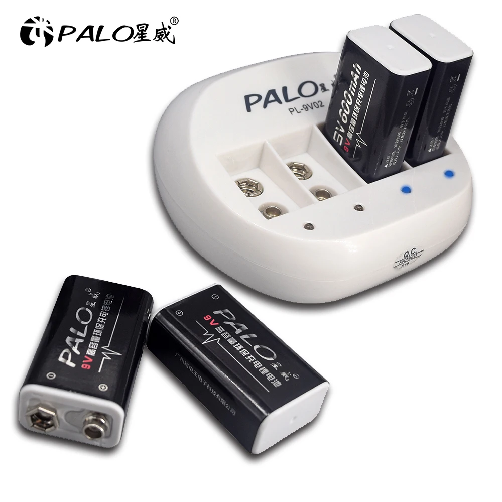 Оригинал Palo 9 V зарядное устройство для аккумуляторов 6F22 литий-ионный аккумулятор