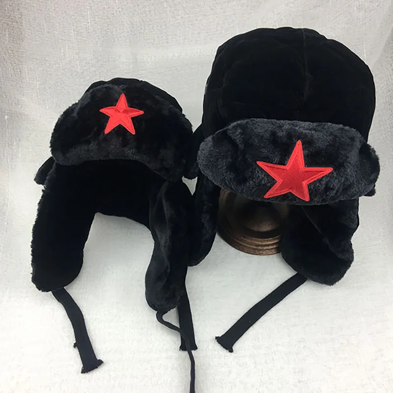 Сезон осень зима Плотная теплая шапка ушанка унисекс для взрослых и детей с