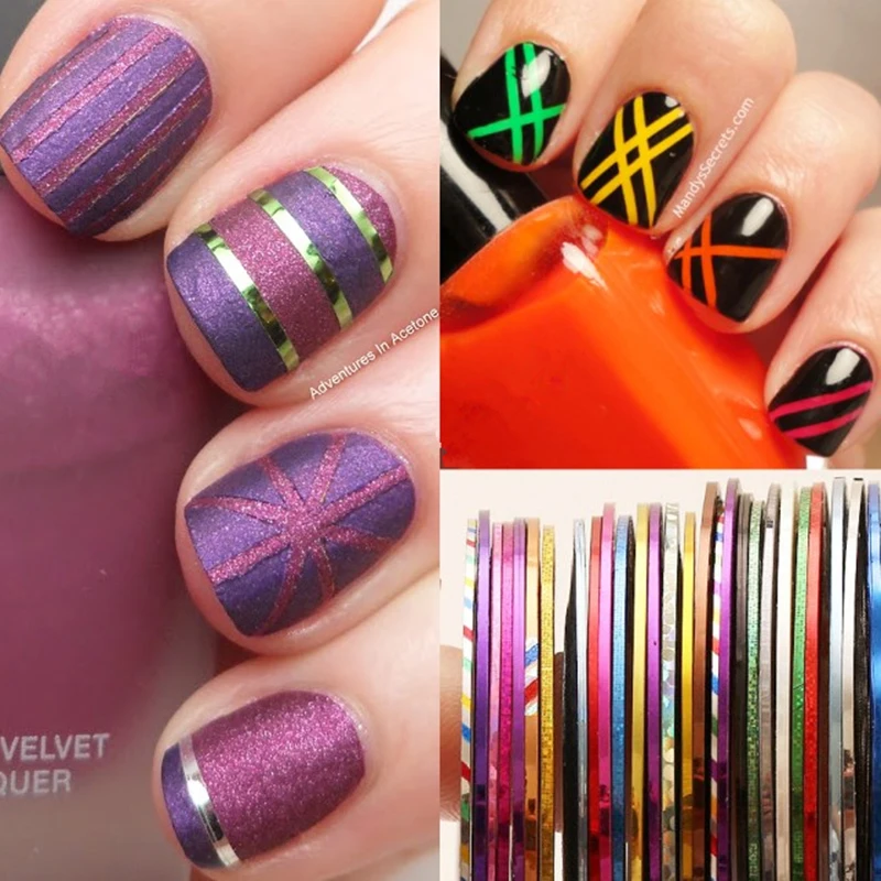 1 мм клейкая лента для наращивания ногтей переводная наклейка разноцветные