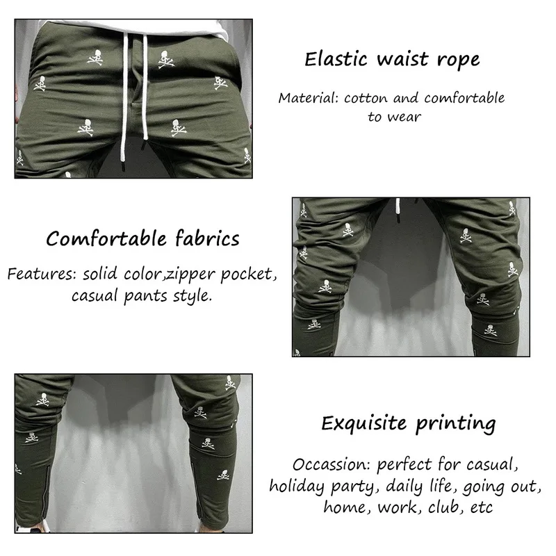 

2021 Spring and Autumn Hot Sale 3D Printing Zipper Hip Hop Breathable Men's Pants Sports Trend Casual Slim Jogging Pencil Pants