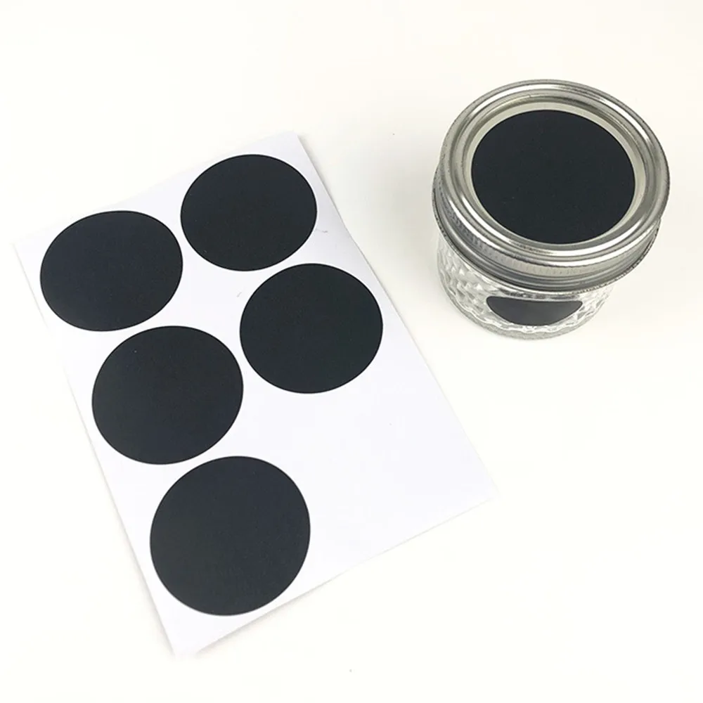 Черная этикетка 5 см диаметр круглая матовая наклейка для Blackboard маленькая